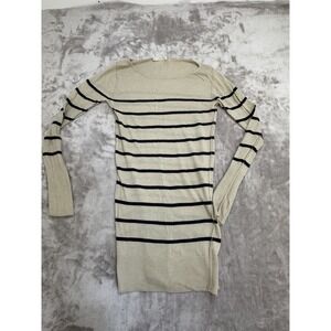 Hinge Sweater Top Women's Size Small Beige With Blue Stripes Long Sleeve EUC